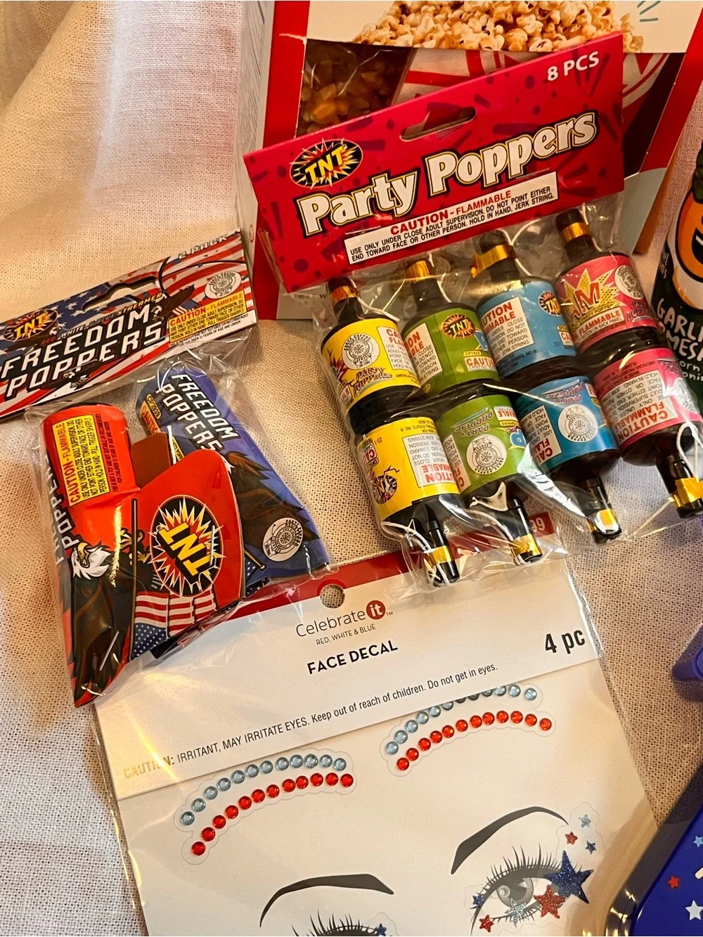 Dash Popcorn Party Kit & Red/Blue Party Supplies Bundle
